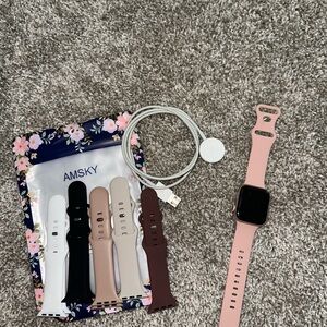 Series 5, 40mm Rose Gold Apple Watch Including charger and AMSKY bands
